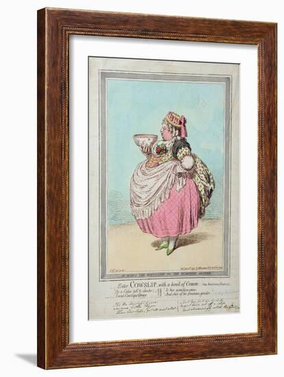 Enter Cowslip, with a Bowl of Cream, Published by Hannah Humphrey in 1795-James Gillray-Framed Giclee Print