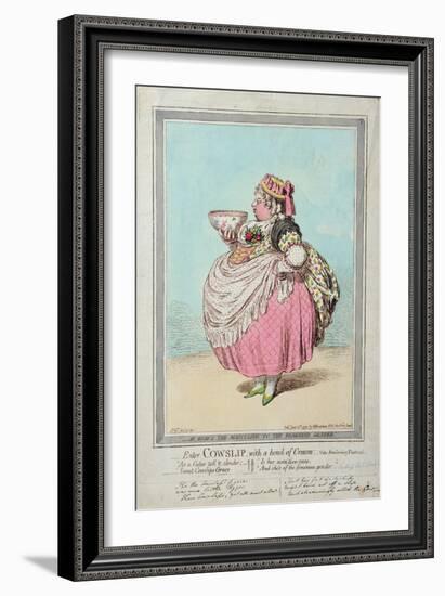 Enter Cowslip, with a Bowl of Cream, Published by Hannah Humphrey in 1795-James Gillray-Framed Giclee Print