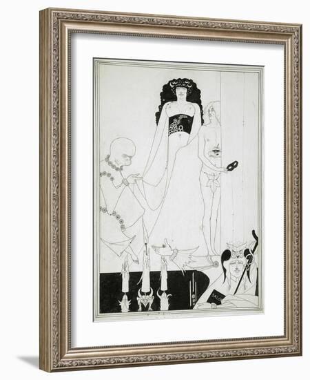 Enter Herodias. Illustration for Salome by Oscar Wilde-Aubrey Beardsley-Framed Giclee Print