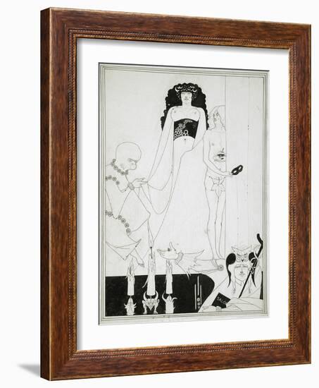 Enter Herodias. Illustration for Salome by Oscar Wilde-Aubrey Beardsley-Framed Giclee Print