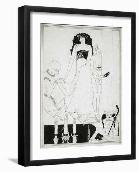 Enter Herodias. Illustration for Salome by Oscar Wilde-Aubrey Beardsley-Framed Giclee Print