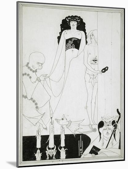 Enter Herodias. Illustration for Salome by Oscar Wilde-Aubrey Beardsley-Mounted Giclee Print