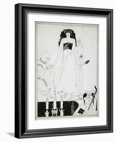 Enter Herodias. Illustration for Salome by Oscar Wilde-Aubrey Beardsley-Framed Giclee Print