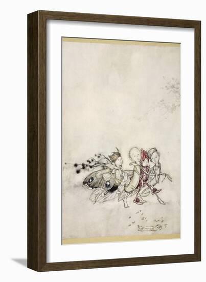 Enter Peasebottom, Cobweb, Moth, and Mustardseed-Arthur Rackham-Framed Giclee Print