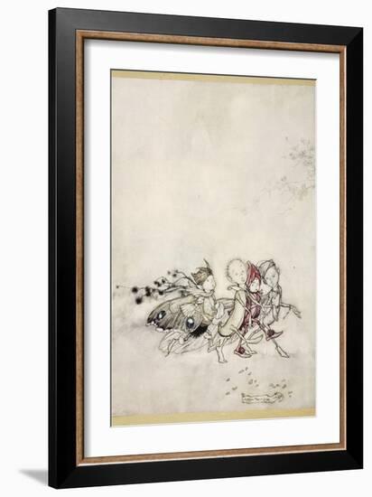 Enter Peasebottom, Cobweb, Moth, and Mustardseed-Arthur Rackham-Framed Giclee Print