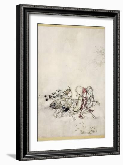 Enter Peasebottom, Cobweb, Moth, and Mustardseed-Arthur Rackham-Framed Giclee Print