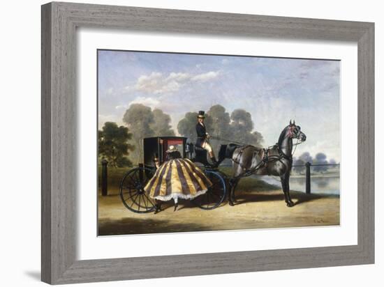 Entering a Coach in a Lakeside Park-Alfred Frank De Prades-Framed Giclee Print