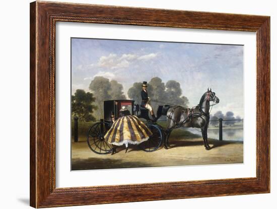 Entering a Coach in a Lakeside Park-Alfred Frank De Prades-Framed Giclee Print