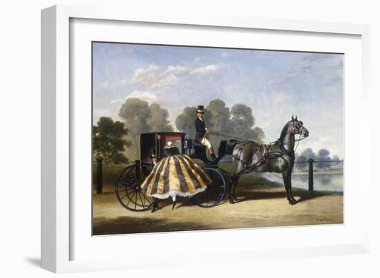 Entering a Coach in a Lakeside Park-Alfred Frank De Prades-Framed Giclee Print