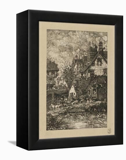 Entering a Village, from Revue Fantaisiste, 1861-Rodolphe Bresdin-Framed Premier Image Canvas