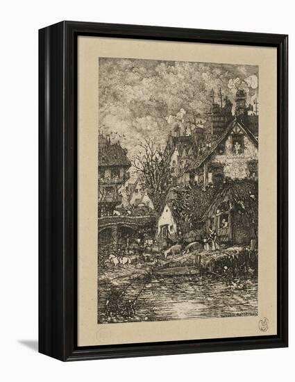 Entering a Village, from Revue Fantaisiste, 1861-Rodolphe Bresdin-Framed Premier Image Canvas