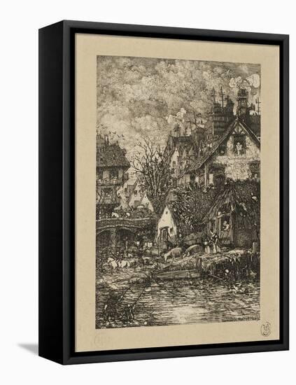 Entering a Village, from Revue Fantaisiste, 1861-Rodolphe Bresdin-Framed Premier Image Canvas