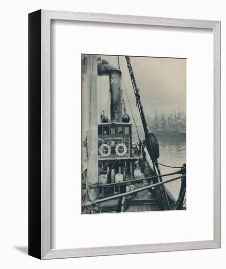 'Entering Grimsby Docks at the end of a North Sea voyage is the fishing vessel Saurian', 1937-Unknown-Framed Photographic Print