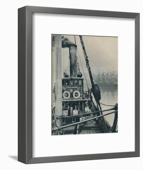 'Entering Grimsby Docks at the end of a North Sea voyage is the fishing vessel Saurian', 1937-Unknown-Framed Photographic Print