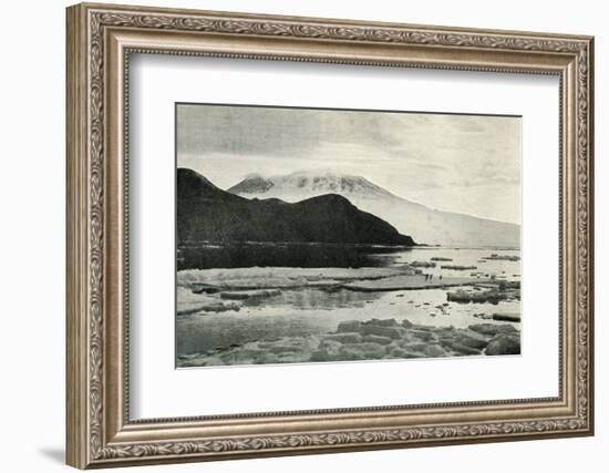 'Entering McMurdo Sound - Cape Bird and Mount Erebus', c1910?1913, (1913)-Herbert Ponting-Framed Photographic Print