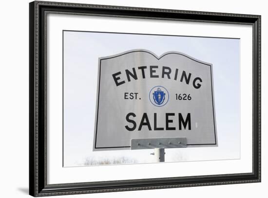 Entering Salem Road Sign, Massachusetts, Usa, 03.16.2014-Joseph Sohm-Framed Photographic Print