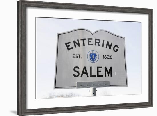 Entering Salem Road Sign, Massachusetts, Usa, 03.16.2014-Joseph Sohm-Framed Photographic Print