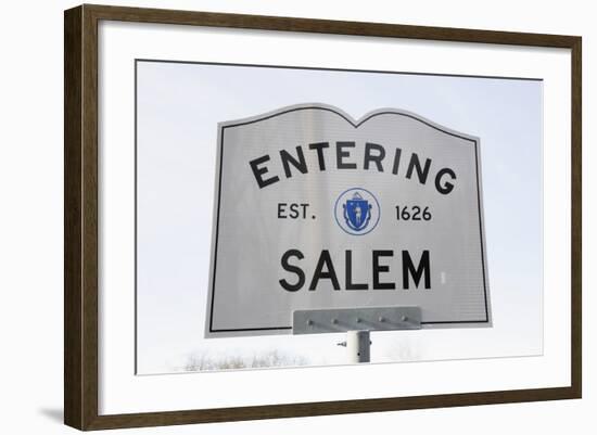 Entering Salem Road Sign, Massachusetts, Usa, 03.16.2014-Joseph Sohm-Framed Photographic Print