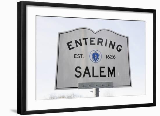 Entering Salem Road Sign, Massachusetts, Usa, 03.16.2014-Joseph Sohm-Framed Photographic Print