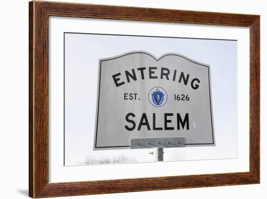 Entering Salem Road Sign, Massachusetts, Usa, 03.16.2014-Joseph Sohm-Framed Photographic Print