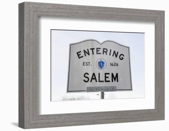 Entering Salem Road Sign, Massachusetts, Usa, 03.16.2014-Joseph Sohm-Framed Photographic Print