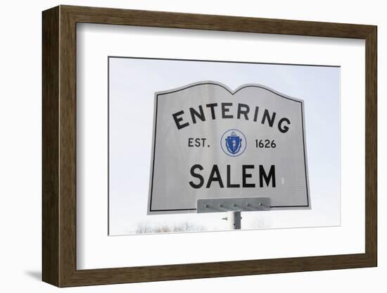 Entering Salem Road Sign, Massachusetts, Usa, 03.16.2014-Joseph Sohm-Framed Photographic Print