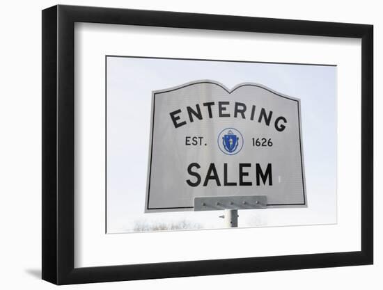 Entering Salem Road Sign, Massachusetts, Usa, 03.16.2014-Joseph Sohm-Framed Photographic Print