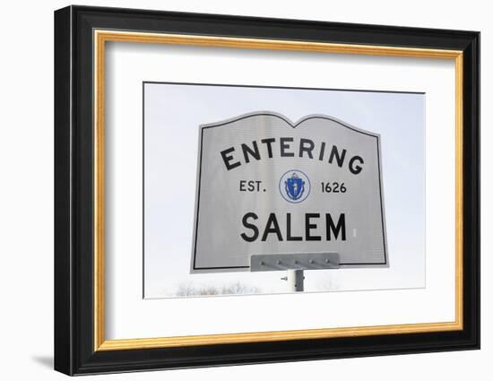 Entering Salem Road Sign, Massachusetts, Usa, 03.16.2014-Joseph Sohm-Framed Photographic Print