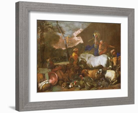 Entering the Ark (Oil on Canvas)-Italian School-Framed Giclee Print