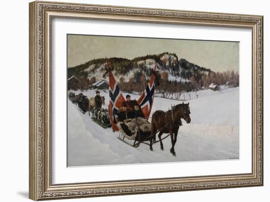 Enterrement d'un marin à la campagne en Norvège-Nils Gustav Wentzel-Framed Giclee Print