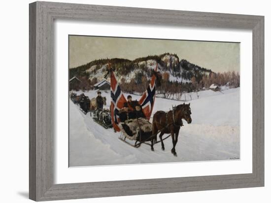 Enterrement d'un marin à la campagne en Norvège-Nils Gustav Wentzel-Framed Giclee Print