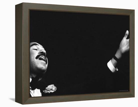 Entertainer Bobby Short Performing, Probably at the Cafe Carlyle-John Shearer-Framed Premier Image Canvas