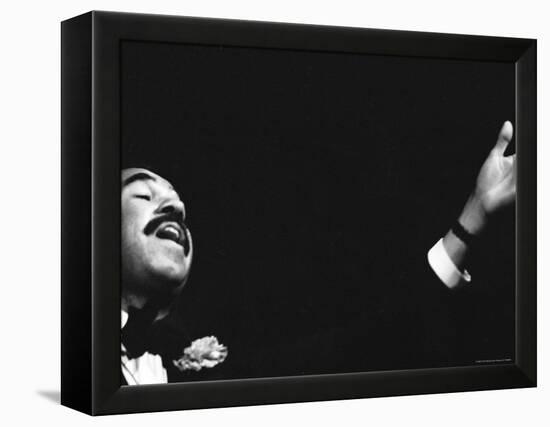 Entertainer Bobby Short Performing, Probably at the Cafe Carlyle-John Shearer-Framed Premier Image Canvas