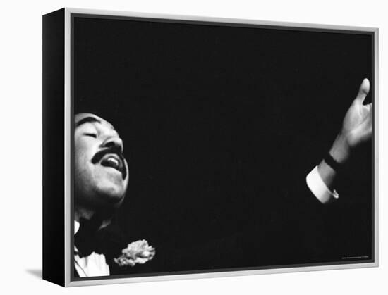 Entertainer Bobby Short Performing, Probably at the Cafe Carlyle-John Shearer-Framed Premier Image Canvas