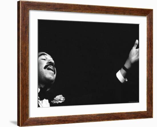 Entertainer Bobby Short Performing, Probably at the Cafe Carlyle-John Shearer-Framed Premium Photographic Print