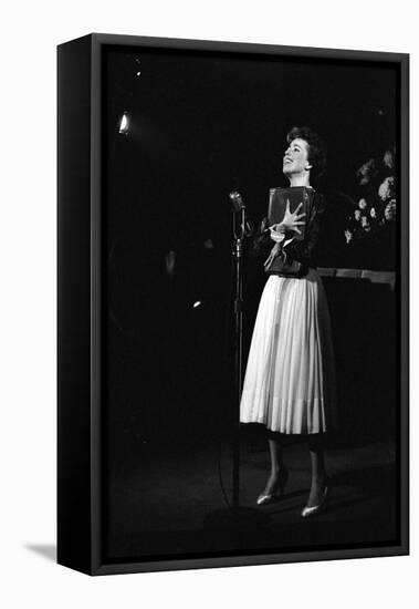 Entertainer Carol Burnett Singing a Comic Song About John Foster Dulles Who She Introduced, 1957-Yale Joel-Framed Premier Image Canvas