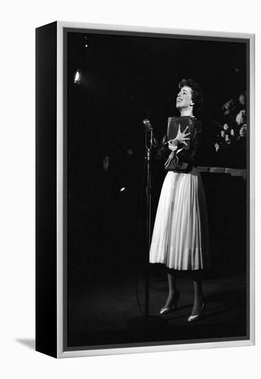 Entertainer Carol Burnett Singing a Comic Song About John Foster Dulles Who She Introduced, 1957-Yale Joel-Framed Premier Image Canvas