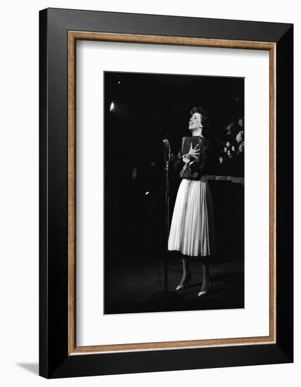 Entertainer Carol Burnett Singing a Comic Song About John Foster Dulles Who She Introduced, 1957-Yale Joel-Framed Photographic Print