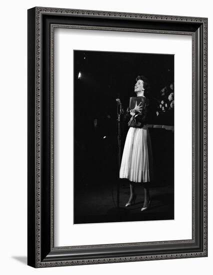 Entertainer Carol Burnett Singing a Comic Song About John Foster Dulles Who She Introduced, 1957-Yale Joel-Framed Photographic Print