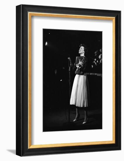 Entertainer Carol Burnett Singing a Comic Song About John Foster Dulles Who She Introduced, 1957-Yale Joel-Framed Photographic Print