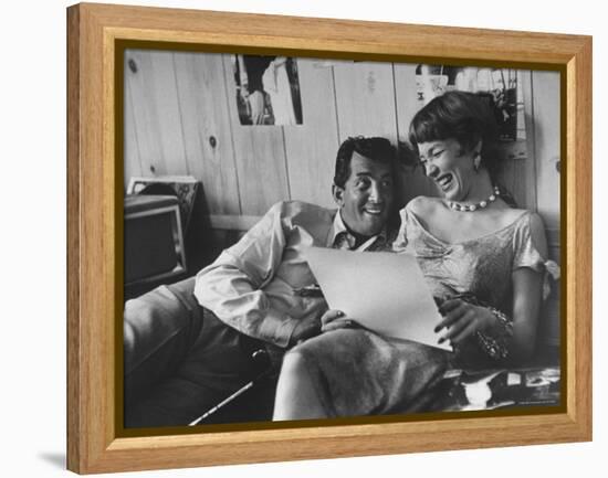 Entertainer Dean Martin Rehearsing a Scene with Actress Shirley MacLaine-Allan Grant-Framed Premier Image Canvas