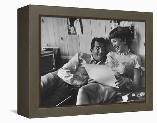 Entertainer Dean Martin Rehearsing a Scene with Actress Shirley MacLaine-Allan Grant-Framed Premier Image Canvas