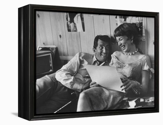 Entertainer Dean Martin Rehearsing a Scene with Actress Shirley MacLaine-Allan Grant-Framed Premier Image Canvas