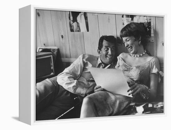 Entertainer Dean Martin Rehearsing a Scene with Actress Shirley MacLaine-Allan Grant-Framed Premier Image Canvas