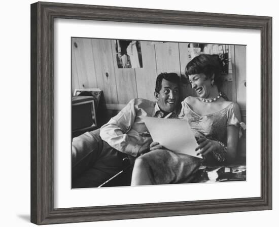 Entertainer Dean Martin Rehearsing a Scene with Actress Shirley MacLaine-Allan Grant-Framed Premium Photographic Print