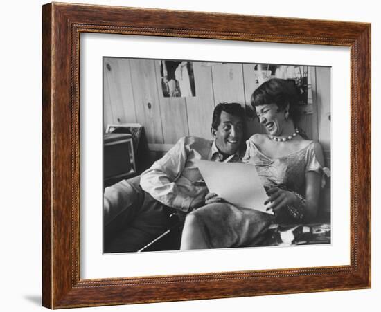 Entertainer Dean Martin Rehearsing a Scene with Actress Shirley MacLaine-Allan Grant-Framed Premium Photographic Print