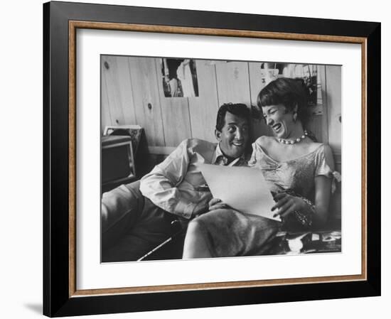 Entertainer Dean Martin Rehearsing a Scene with Actress Shirley MacLaine-Allan Grant-Framed Premium Photographic Print