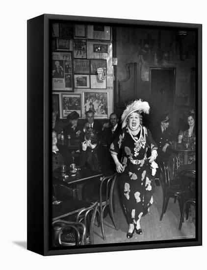 Entertainer Dora Pelletier Singing at Sammy's Bowery Follies-Alfred Eisenstaedt-Framed Premier Image Canvas