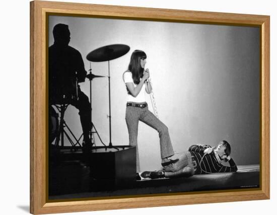 Entertainers Cher and Sonny Bono Singing on TV Program "Shindig."-Bill Ray-Framed Premier Image Canvas