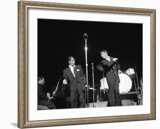 Entertainers Dean Martin and Jerry Lewis Performing-null-Framed Premium Photographic Print